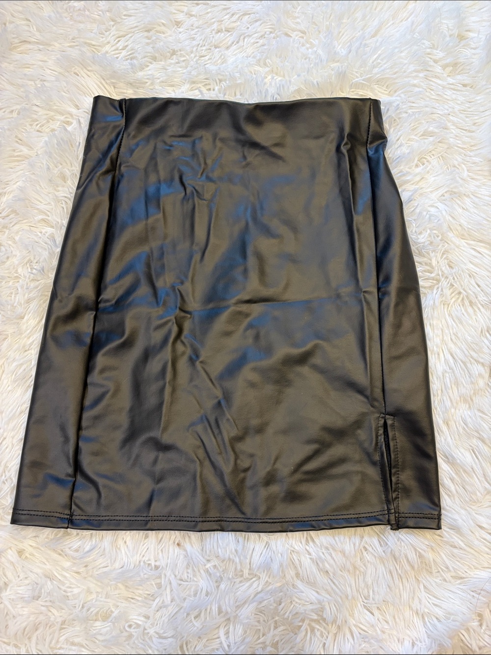 Faux Leather Black Mini Skirt